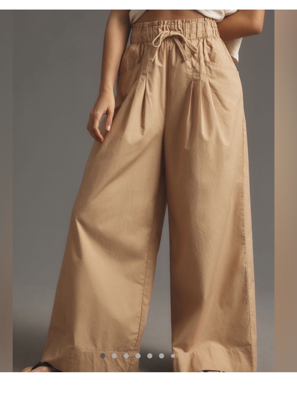 Maeve Anthropologie cotton wide-leg pants.